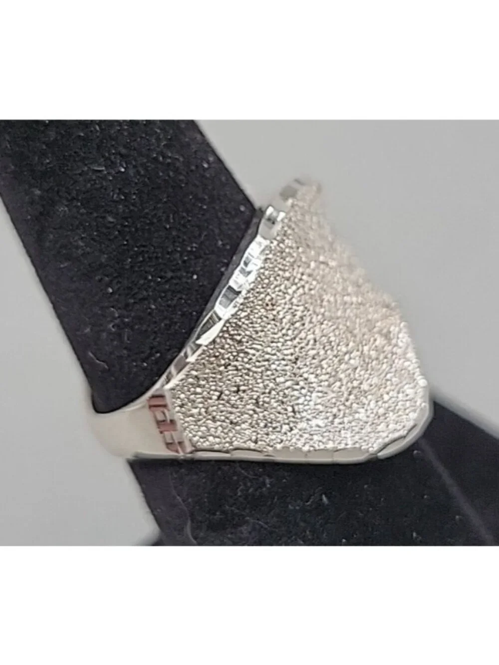 Vintage Sterling Silver Diamond Drizzle Cut Wave Ring Milor Italy Size 6.5 925 - Picture 5 of 16